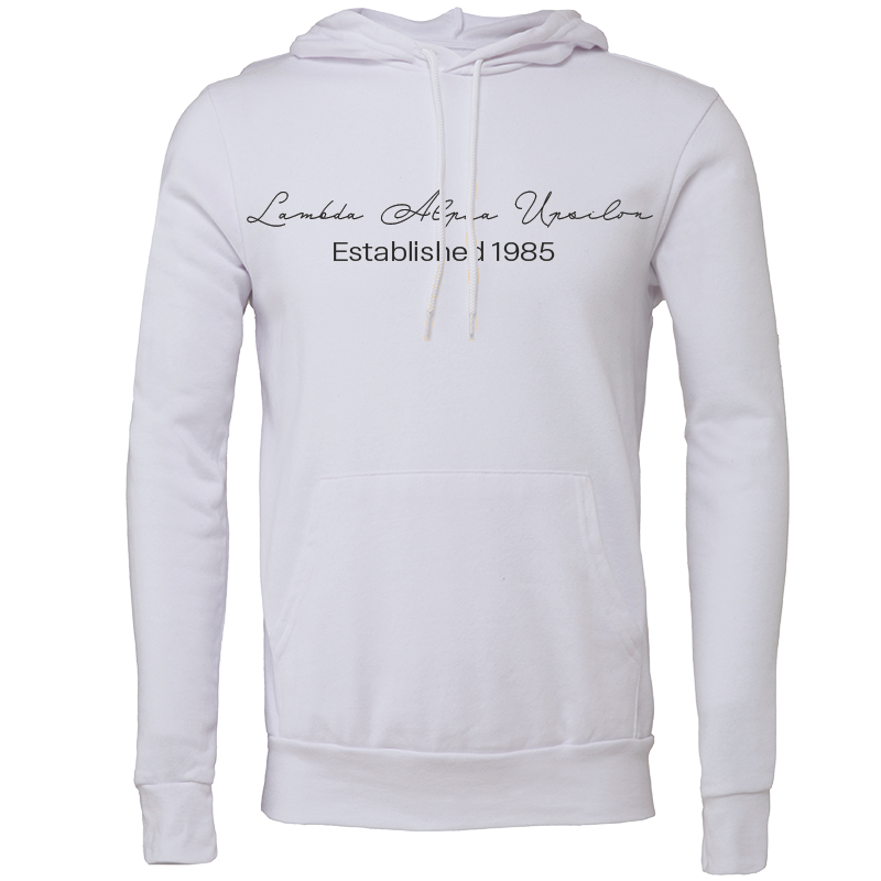 Lambda Alpha Upsilon Embroidered Scripted Name Hooded Sweatshirts