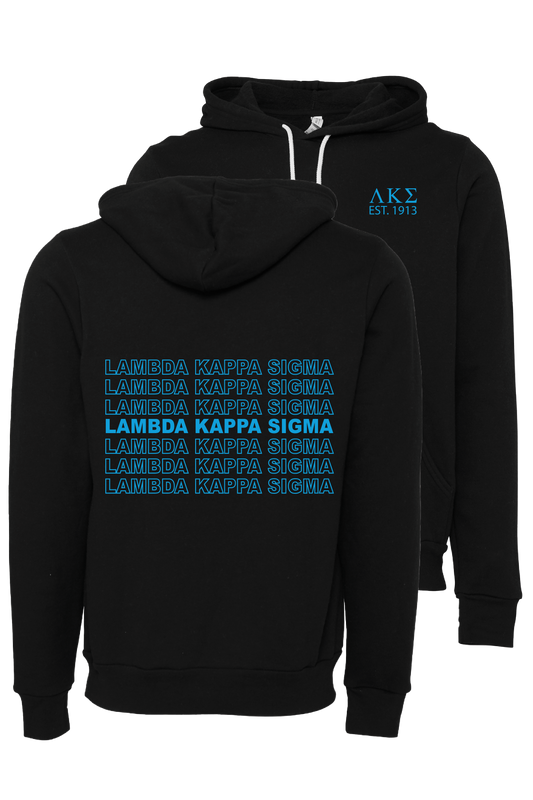 Lambda Kappa Sigma Repeating Name Hooded Sweatshirts