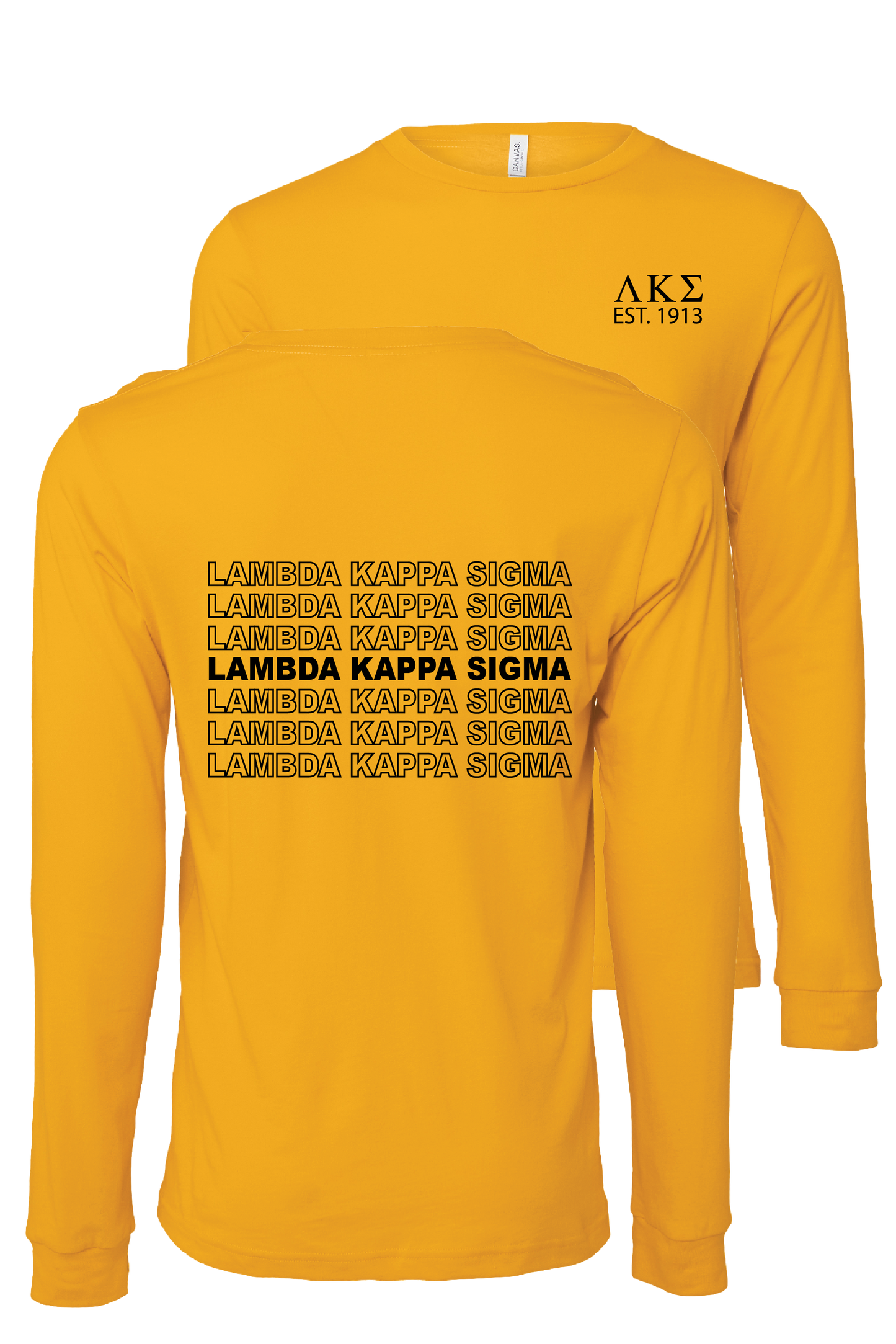 Lambda Kappa Sigma Repeating Name Long Sleeve T-Shirts