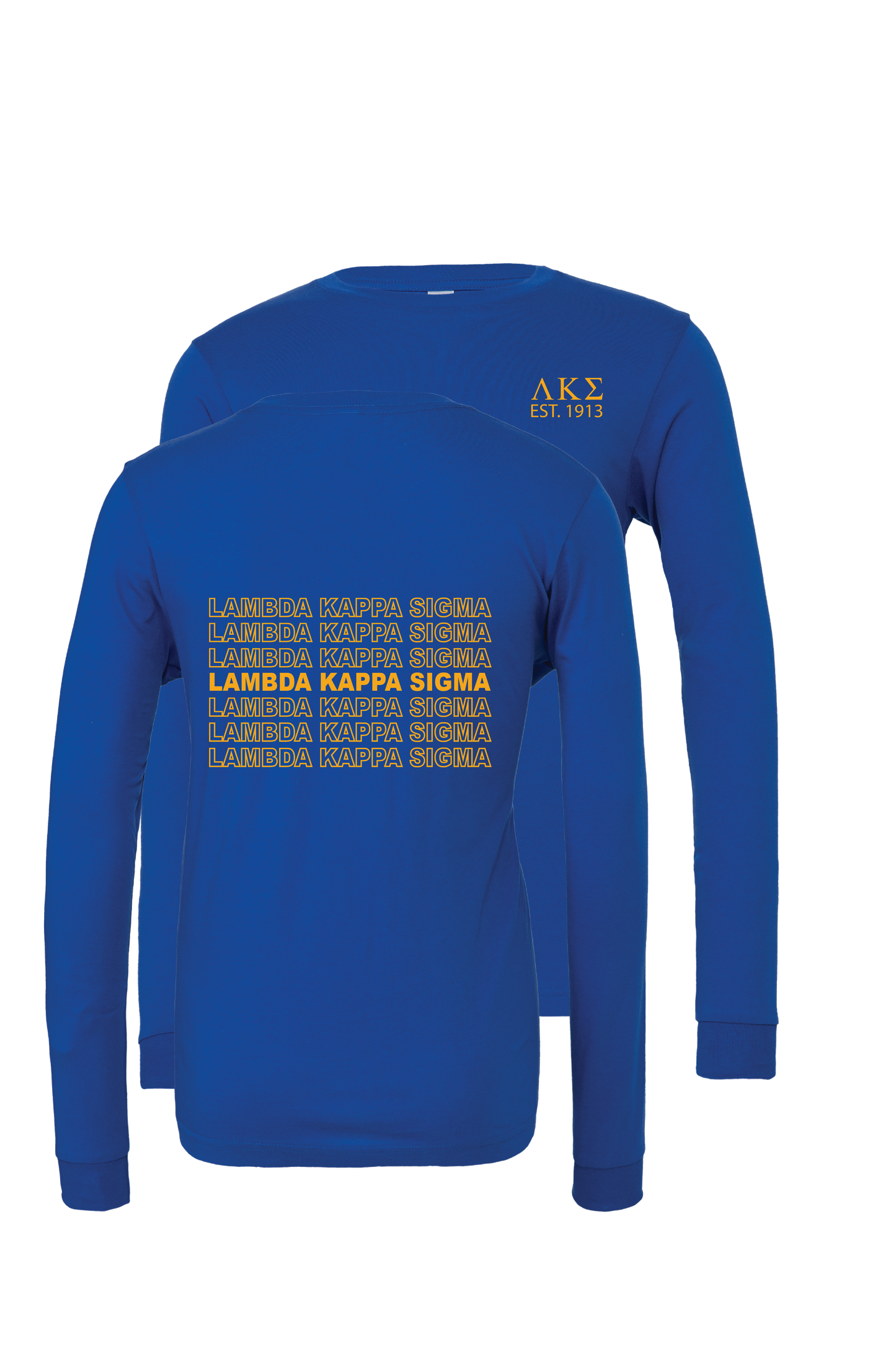 Lambda Kappa Sigma Repeating Name Long Sleeve T-Shirts