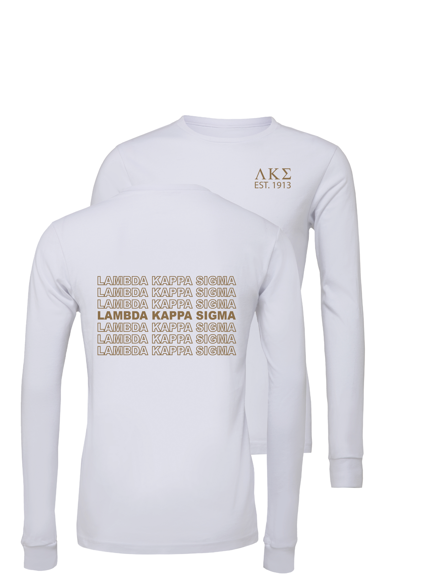 Lambda Kappa Sigma Repeating Name Long Sleeve T-Shirts