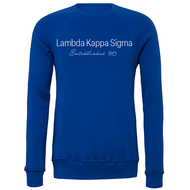 Lambda Kappa Sigma Embroidered Printed Name Crewneck Sweatshirts