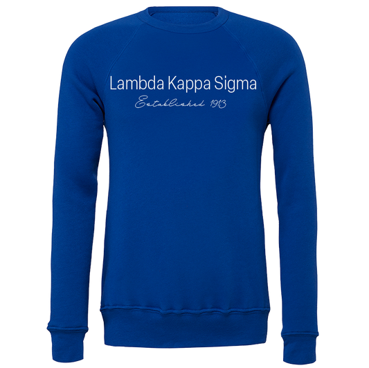 Lambda Kappa Sigma Embroidered Printed Name Crewneck Sweatshirts