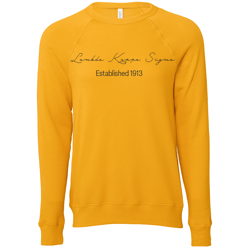 Lambda Kappa Sigma Embroidered Scripted Name Crewneck Sweatshirts