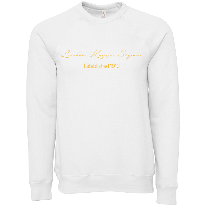 Lambda Kappa Sigma Embroidered Scripted Name Crewneck Sweatshirts