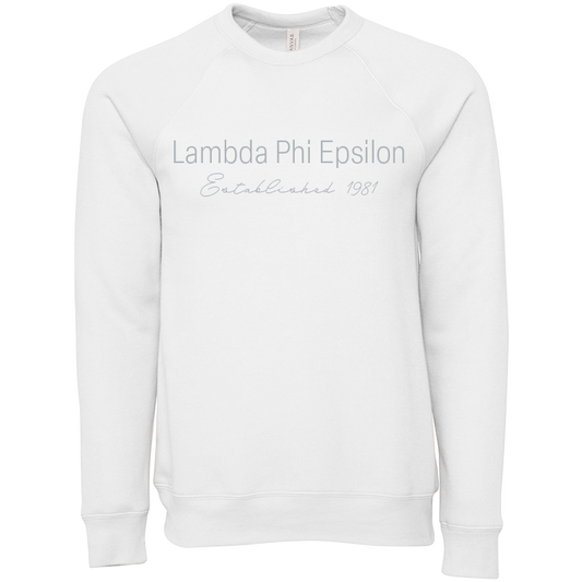 Lambda Phi Epsilon Embroidered Printed Name Crewneck Sweatshirts