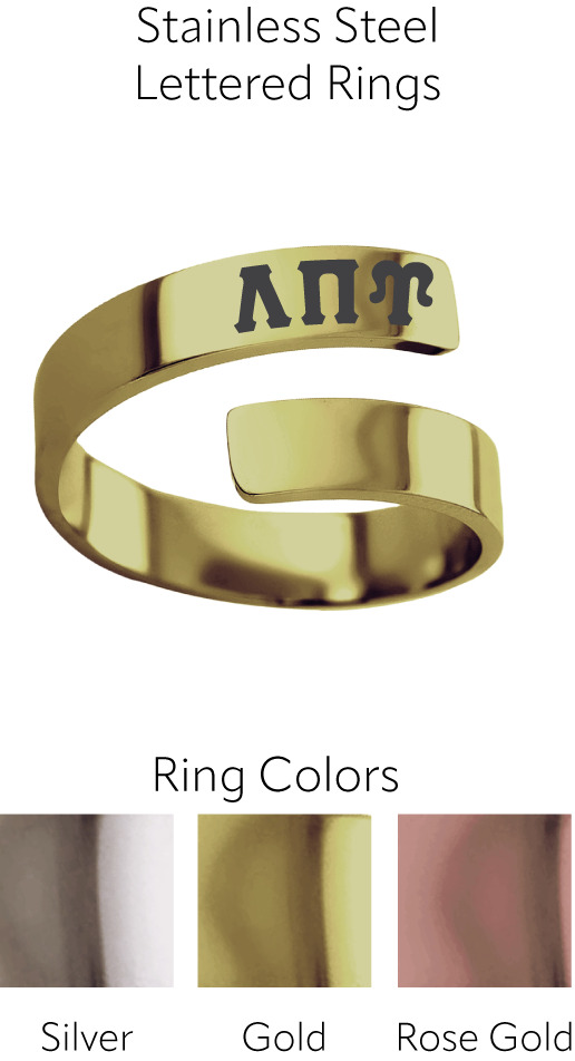 Lambda Pi Upsilon Lettered Rings