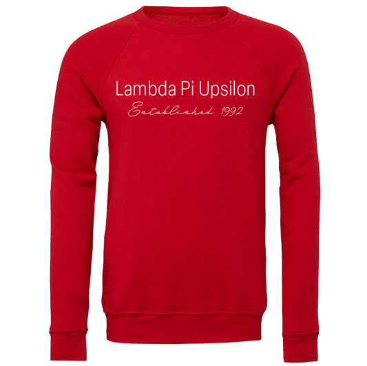 Lambda Pi Upsilon Embroidered Printed Name Crewneck Sweatshirts