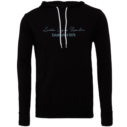 Lambda Sigma Upsilon Embroidered Scripted Name Hooded Sweatshirts
