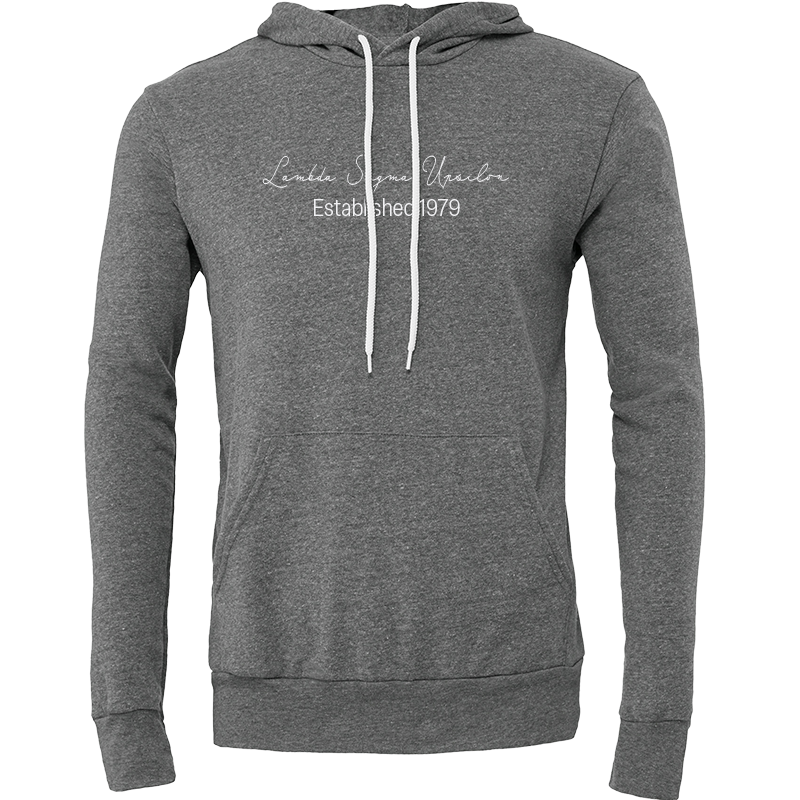 Lambda Sigma Upsilon Embroidered Scripted Name Hooded Sweatshirts