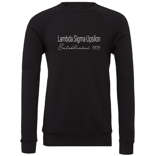 Lambda Sigma Upsilon Embroidered Printed Name Crewneck Sweatshirts