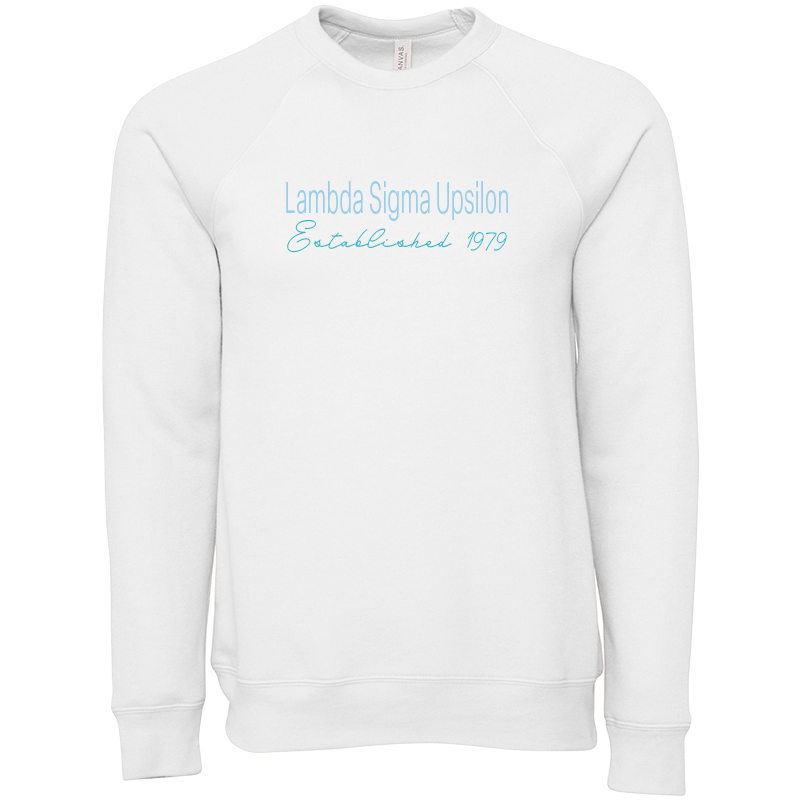 Lambda Sigma Upsilon Embroidered Printed Name Crewneck Sweatshirts