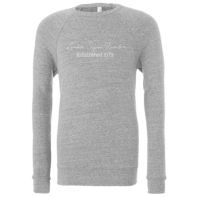 Lambda Sigma Upsilon Embroidered Scripted Name Crewneck Sweatshirts