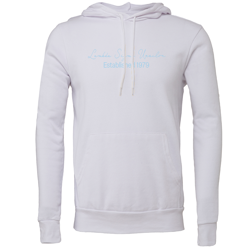 Lambda Sigma Upsilon Embroidered Scripted Name Hooded Sweatshirts