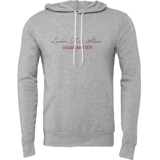 Lambda Theta Alpha Embroidered Scripted Name Hooded Sweatshirts