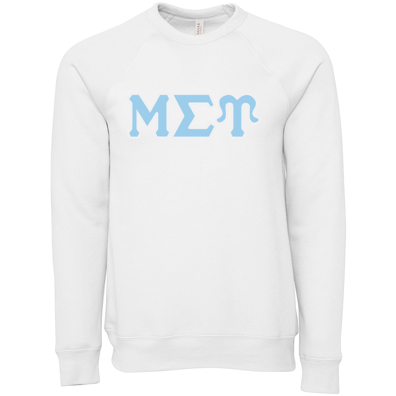 Mu Sigma Upsilon Lettered Crewneck Sweatshirts