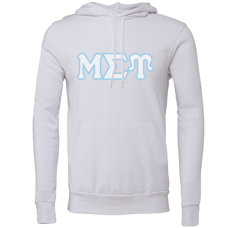 Mu Sigma Upsilon Embroidered Lettered Hooded Sweatshirts
