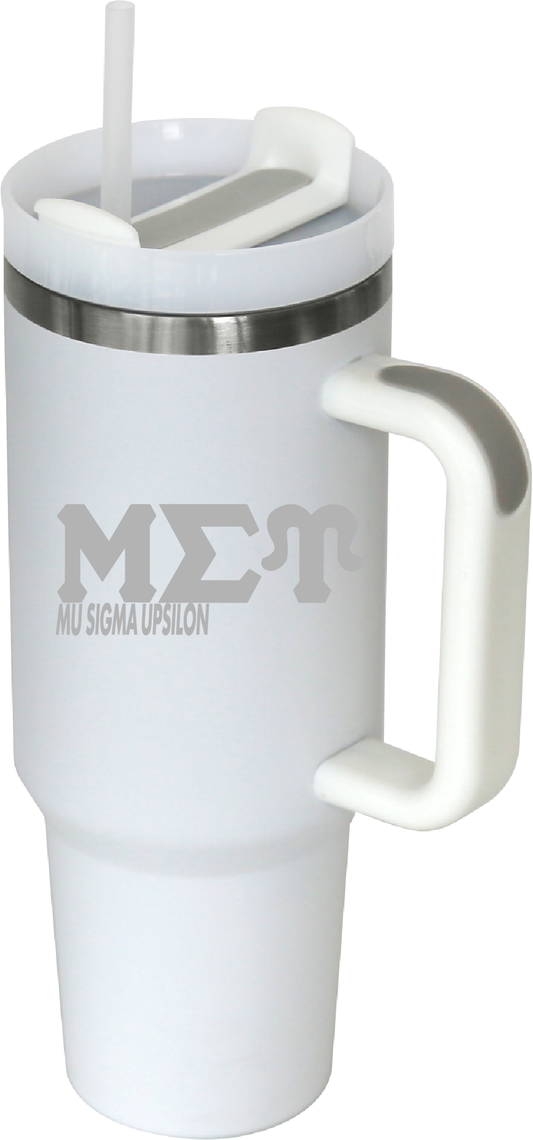 Mu Sigma Upsilon Lettered 40oz Tumblers