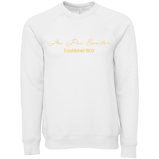 Mu Phi Epsilon Embroidered Scripted Name Crewneck Sweatshirts