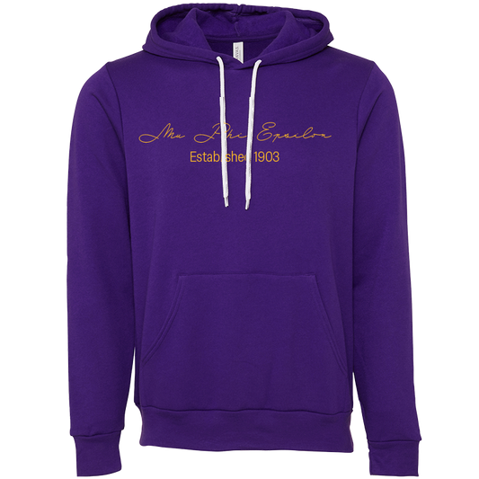 Mu Phi Epsilon Embroidered Scripted Name Hooded Sweatshirts