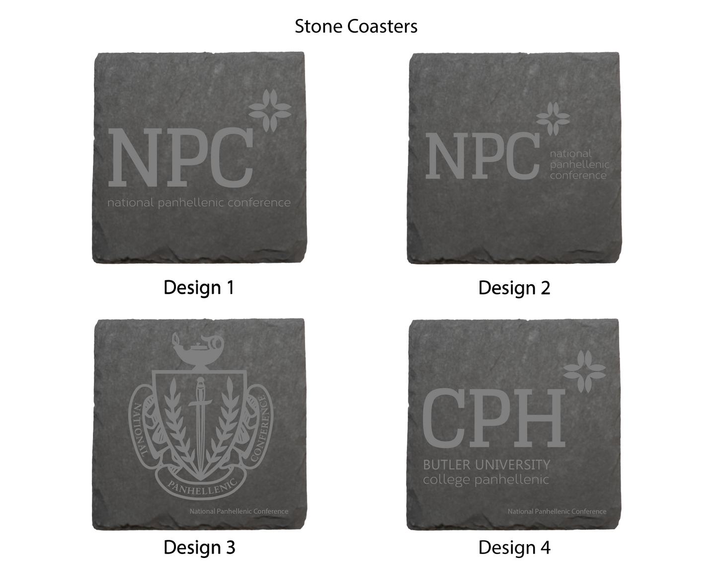 National Panhellenic Conference Stone Coasters - 4-Pack