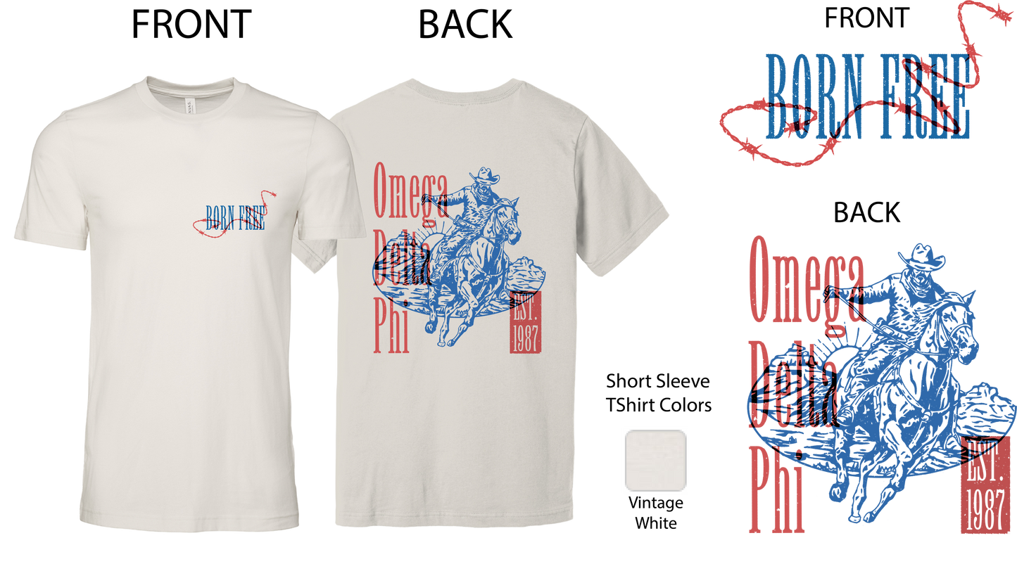 Omega Delta Phi Cowboy Graphic T-Shirt