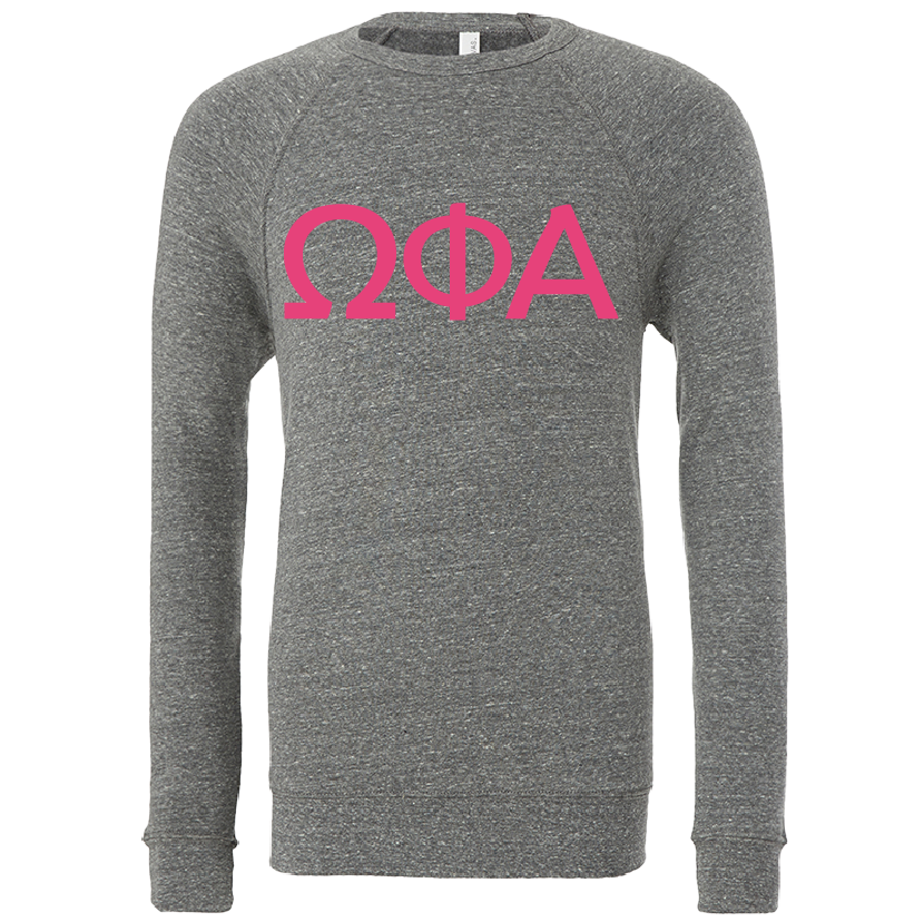 Omega Phi Alpha Lettered Crewneck Sweatshirts