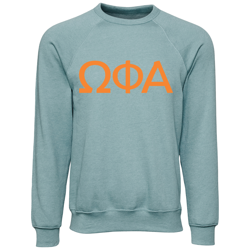 Omega Phi Alpha Lettered Crewneck Sweatshirts