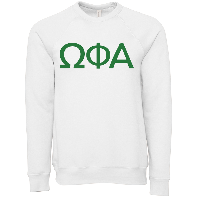 Omega Phi Alpha Lettered Crewneck Sweatshirts