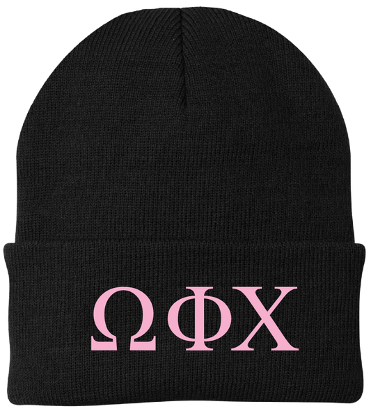 Omega Phi Chi Lettered Beanies