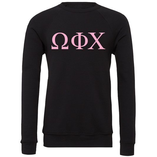 Omega Phi Chi Lettered Crewneck Sweatshirts