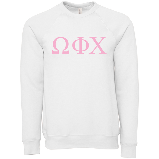Omega Phi Chi Embroidered Lettered Crewneck Sweatshirts