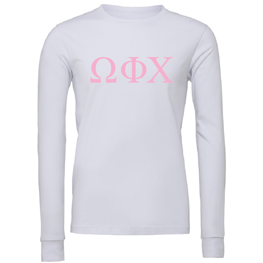 Omega Phi Chi Lettered Long Sleeve T-Shirts