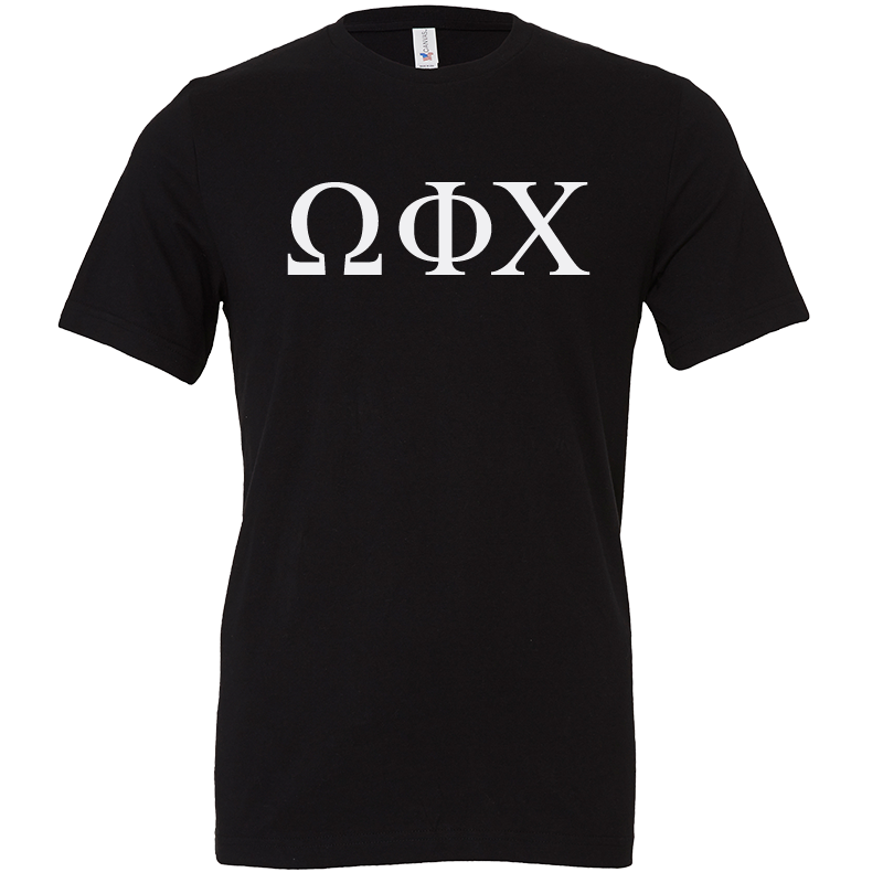 Omega Phi Chi Lettered Short Sleeve T-Shirts