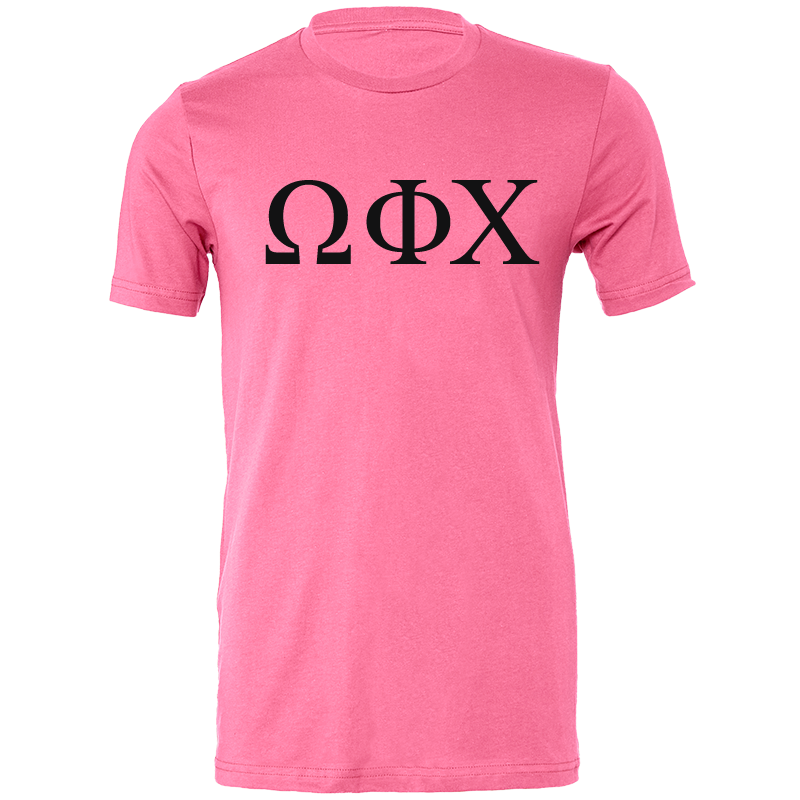 Omega Phi Chi Lettered Short Sleeve T-Shirts
