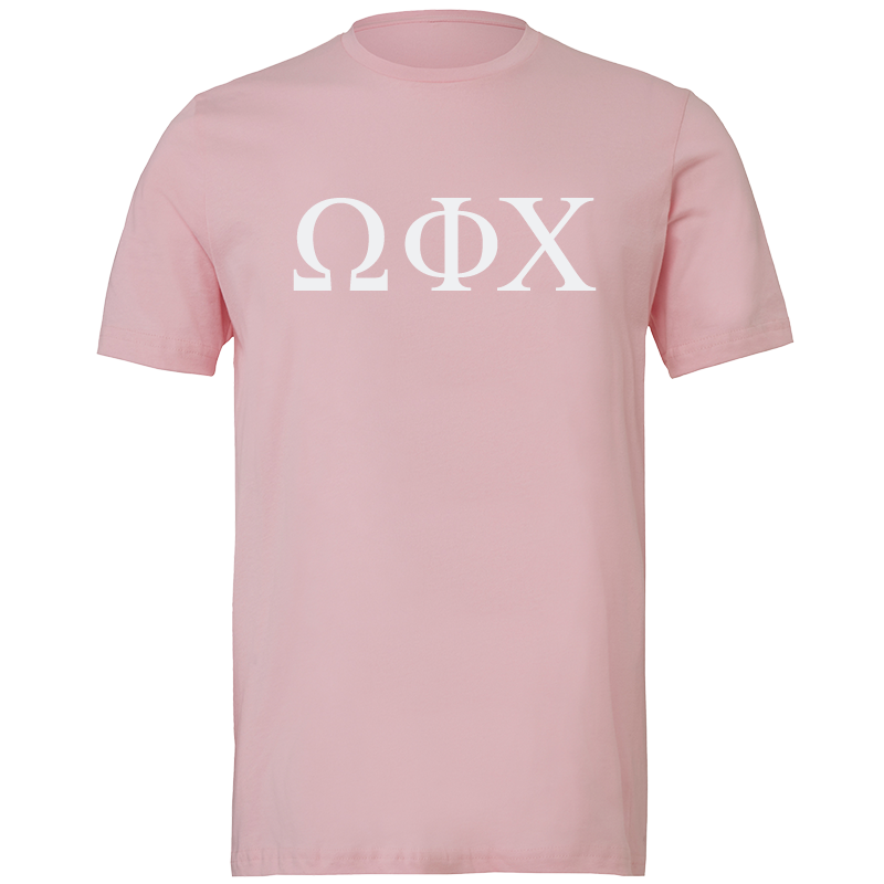 Omega Phi Chi Lettered Short Sleeve T-Shirts