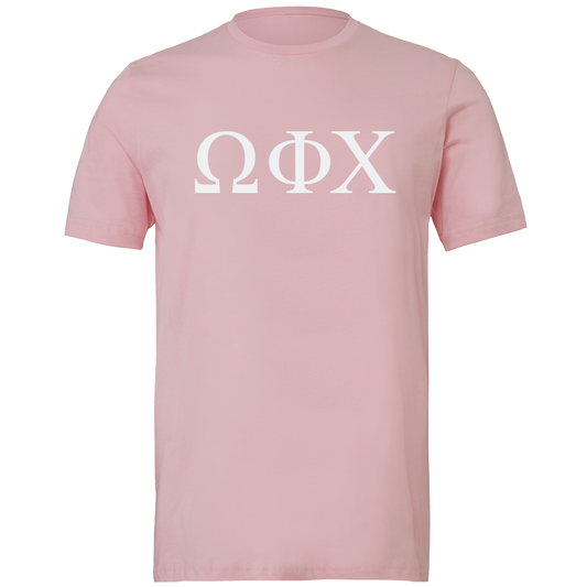 Omega Phi Chi Lettered Short Sleeve T-Shirts