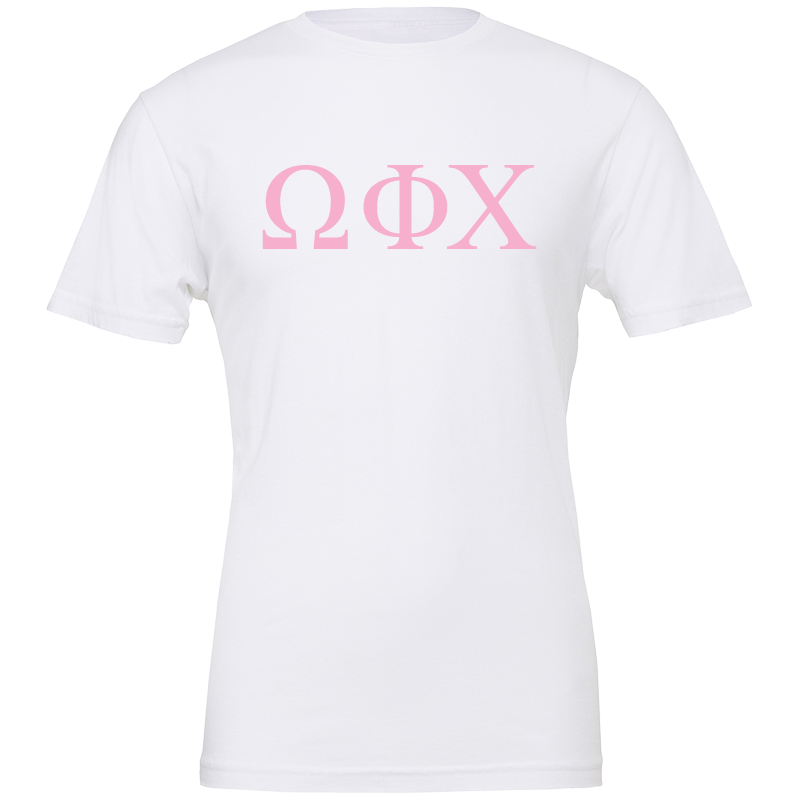 Omega Phi Chi Lettered Short Sleeve T-Shirts