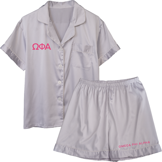 Omega Phi Alpha Embroidered Ladies' Pajama Sets