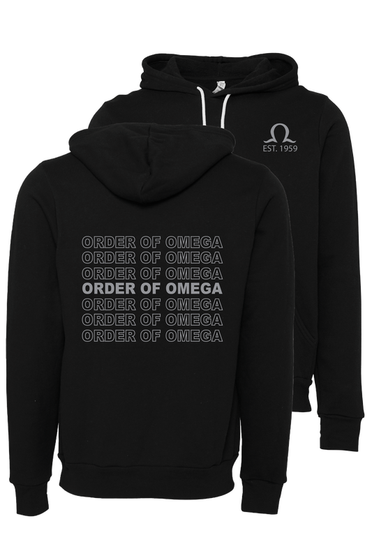 Order of Omega Repeating Name Hooded Sweatshirts