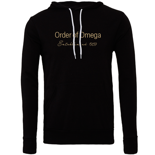 Order of Omega Embroidered Printed Name Hooded Sweatshirts