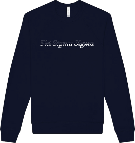 Phi Sigma Sigma Stitched Outline Crewnecks