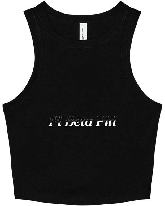 Pi Beta Phi Stitched Outline Cropped Tanks
