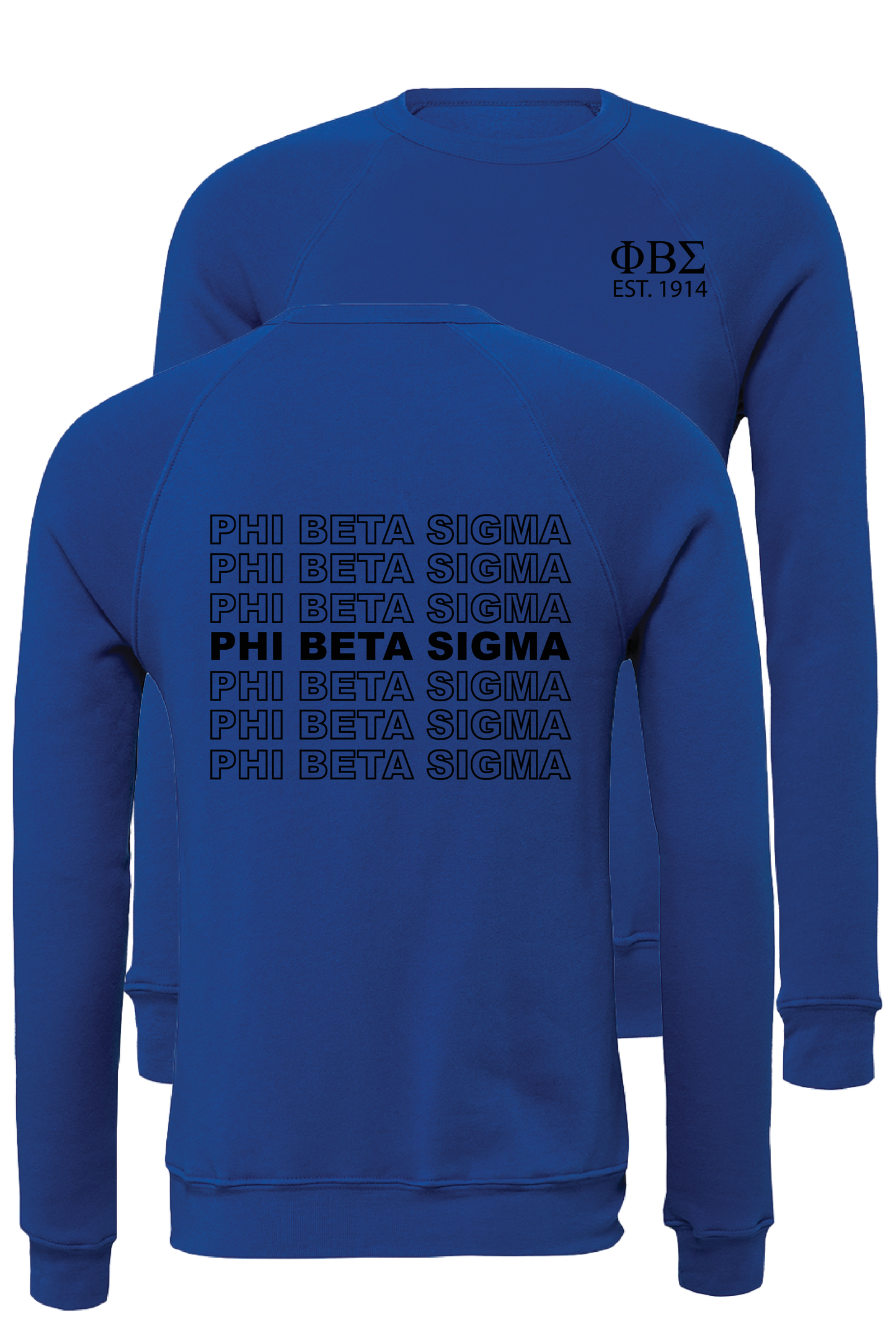 Phi Beta Sigma Repeating Name Crewneck Sweatshirts