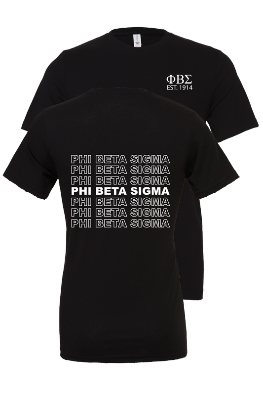 Phi Beta Sigma Repeating Name Short Sleeve T-Shirts