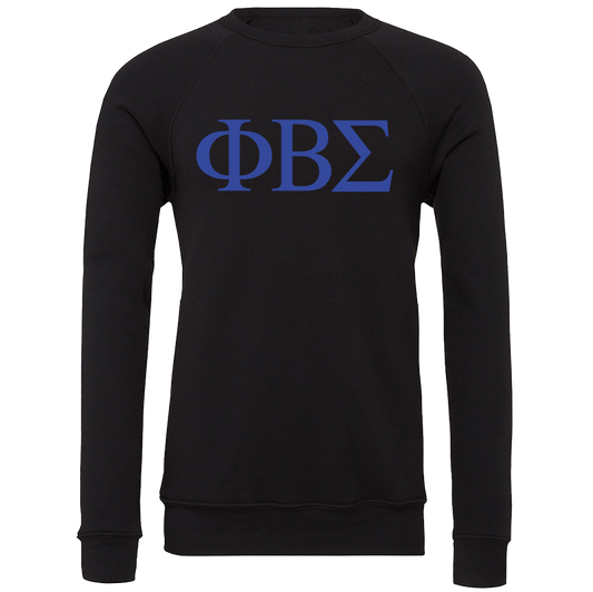 Phi Beta Sigma Embroidered Lettered Crewneck Sweatshirts