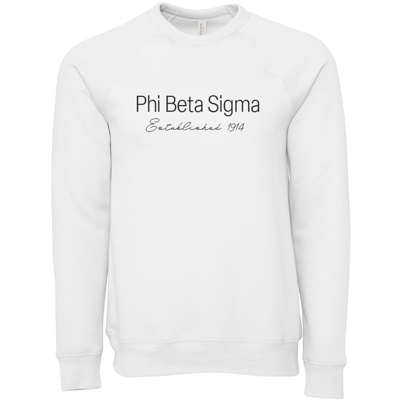 Phi Beta Sigma Embroidered Printed Name Crewneck Sweatshirts