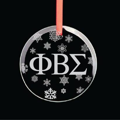 Phi Beta Sigma Round Multi-Snowflake Ornament