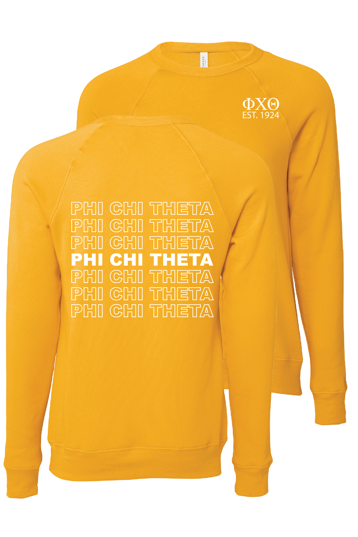 Phi Chi Theta Repeating Name Crewneck Sweatshirts