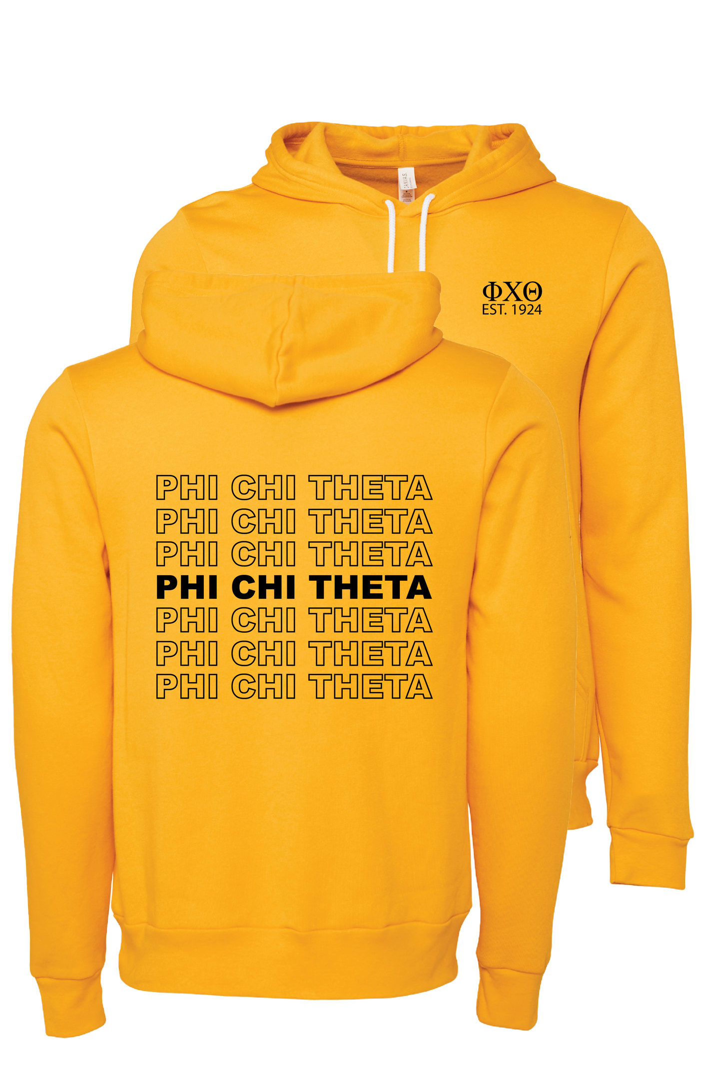 Phi Chi Theta Repeating Name Hooded Sweatshirts